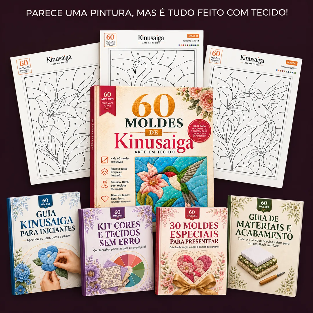 Kit completo com 60 moldes de Kinusaiga e 4 bônus