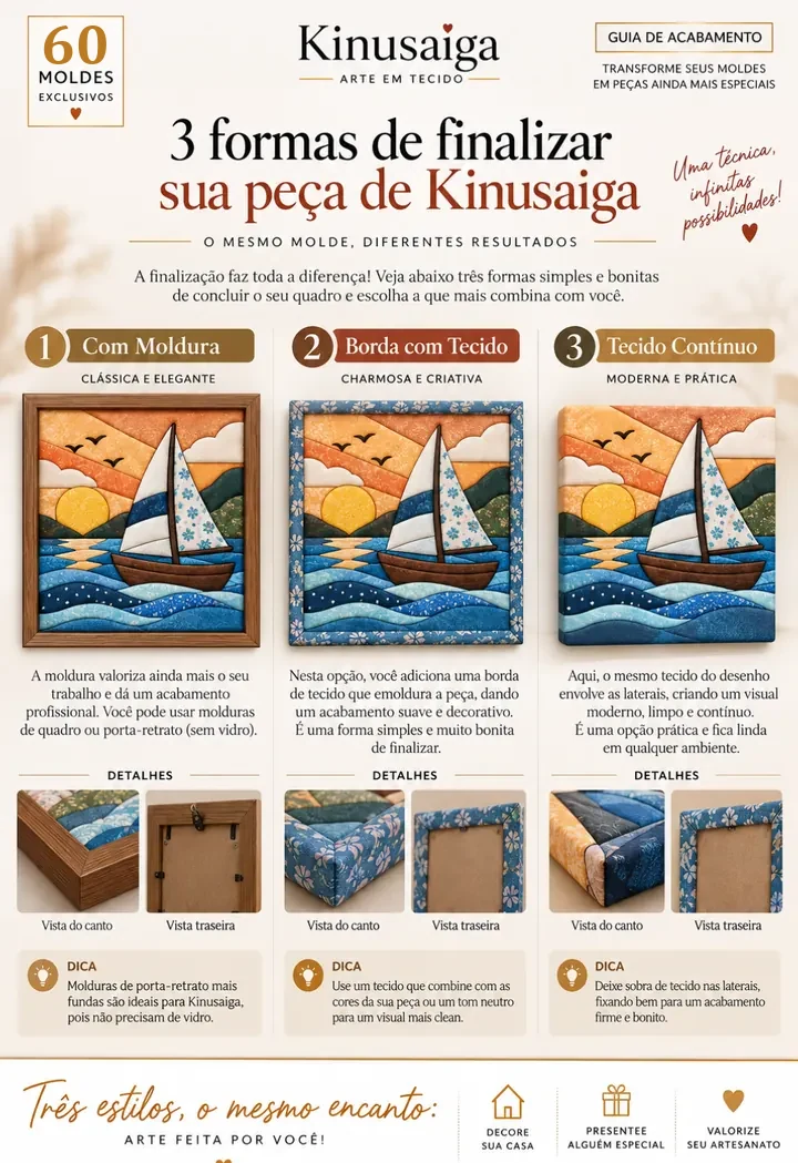 Formas de finalizar uma peça de Kinusaiga