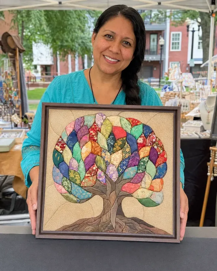 Quadro Kinusaiga de árvore colorida